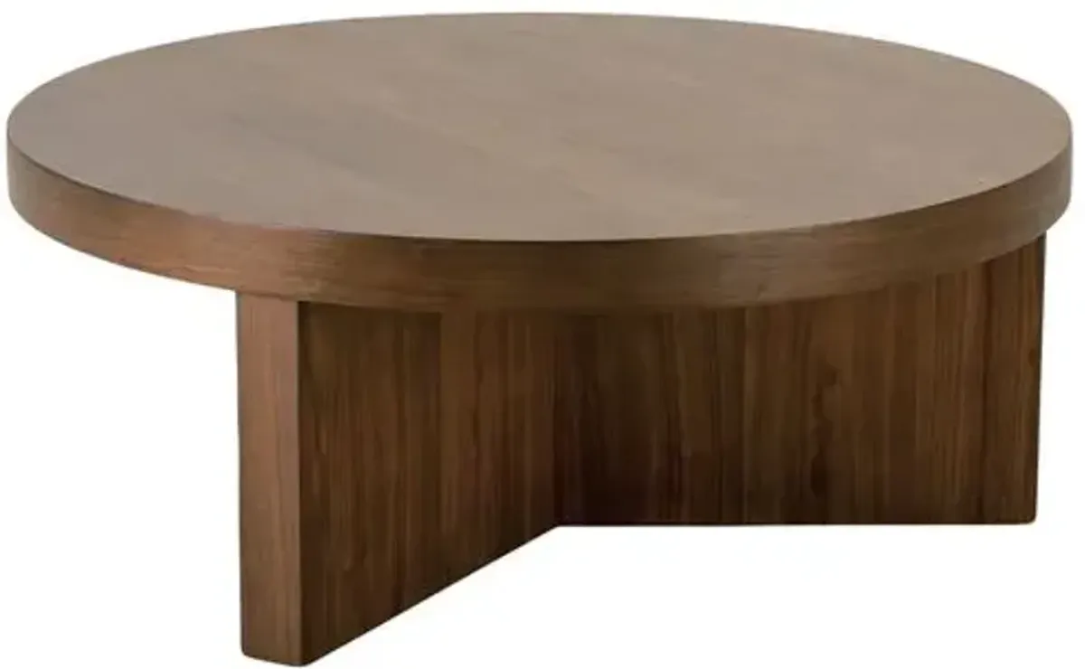 Dawn Round Walnut Veneer Coffee Table - Auburn