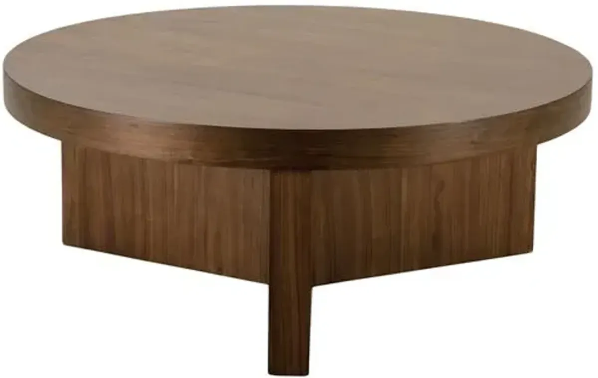 Dawn Round Walnut Veneer Coffee Table - Auburn