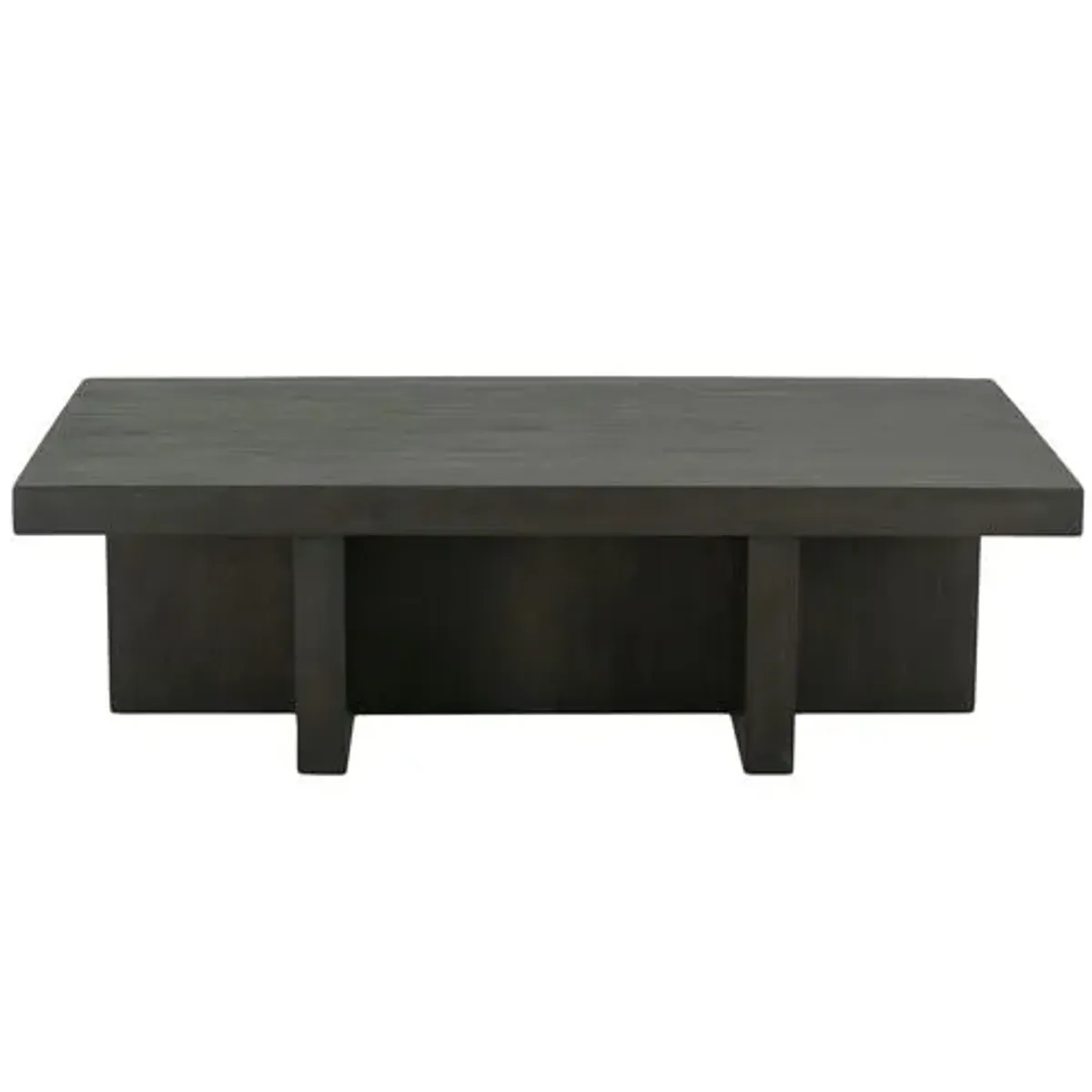 Vinessa Rectangular Oak Venner Coffee Table - Peppercorn - Brown