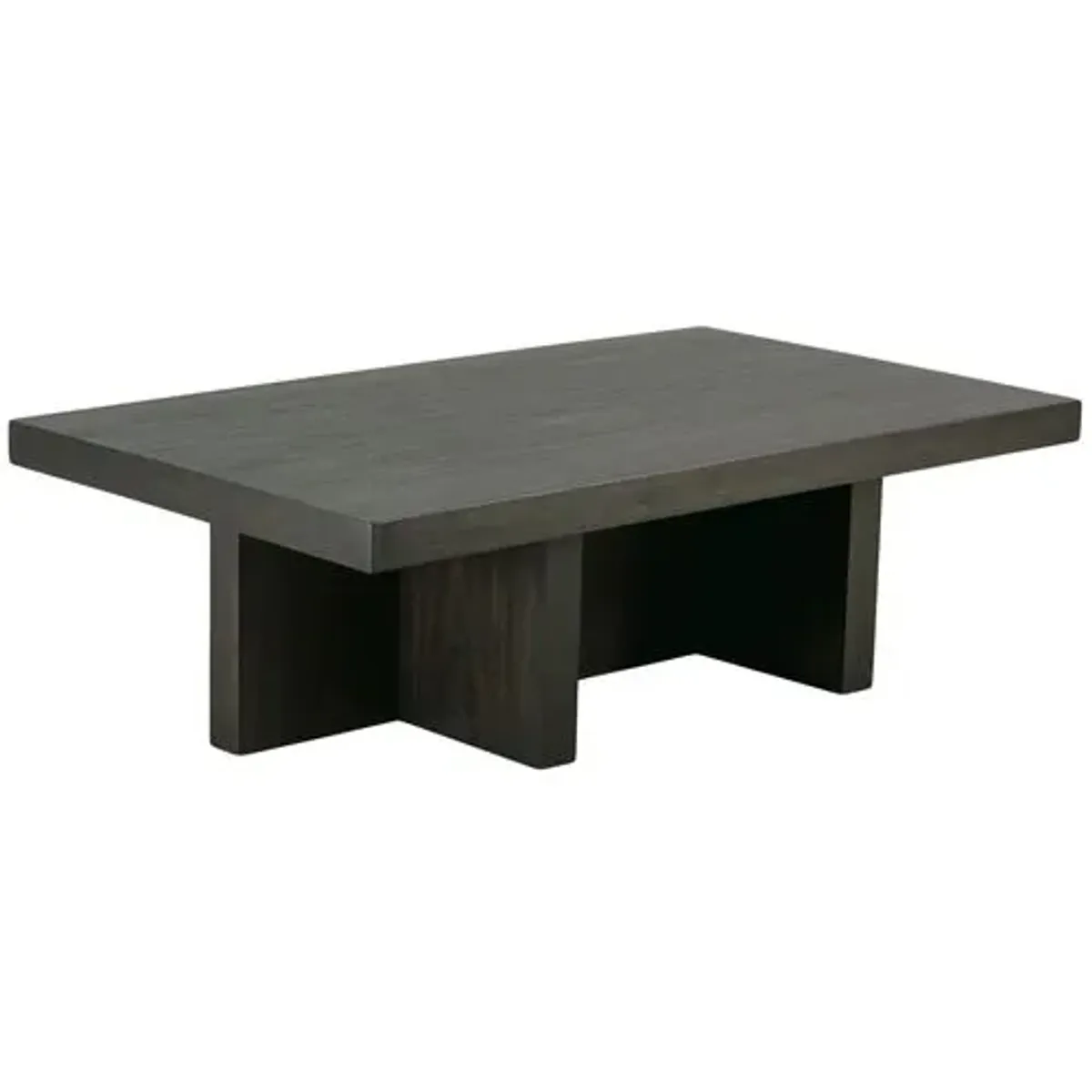 Vinessa Rectangular Oak Venner Coffee Table - Peppercorn - Brown