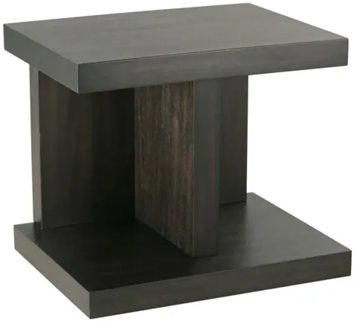 Vinessa Oak Venner Side Table - Peppercorn - Brown