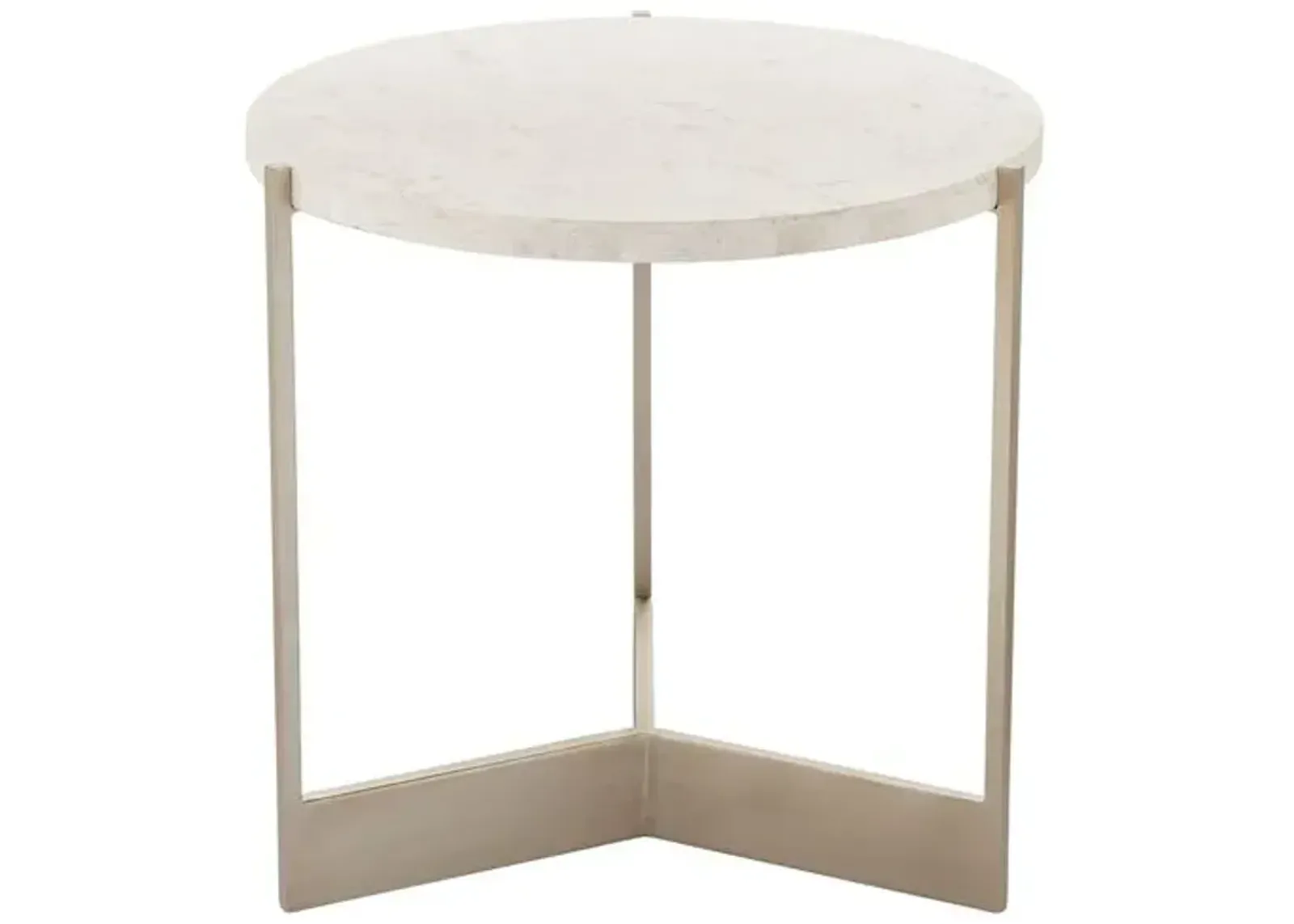 Glenn Side Table - White Travertine