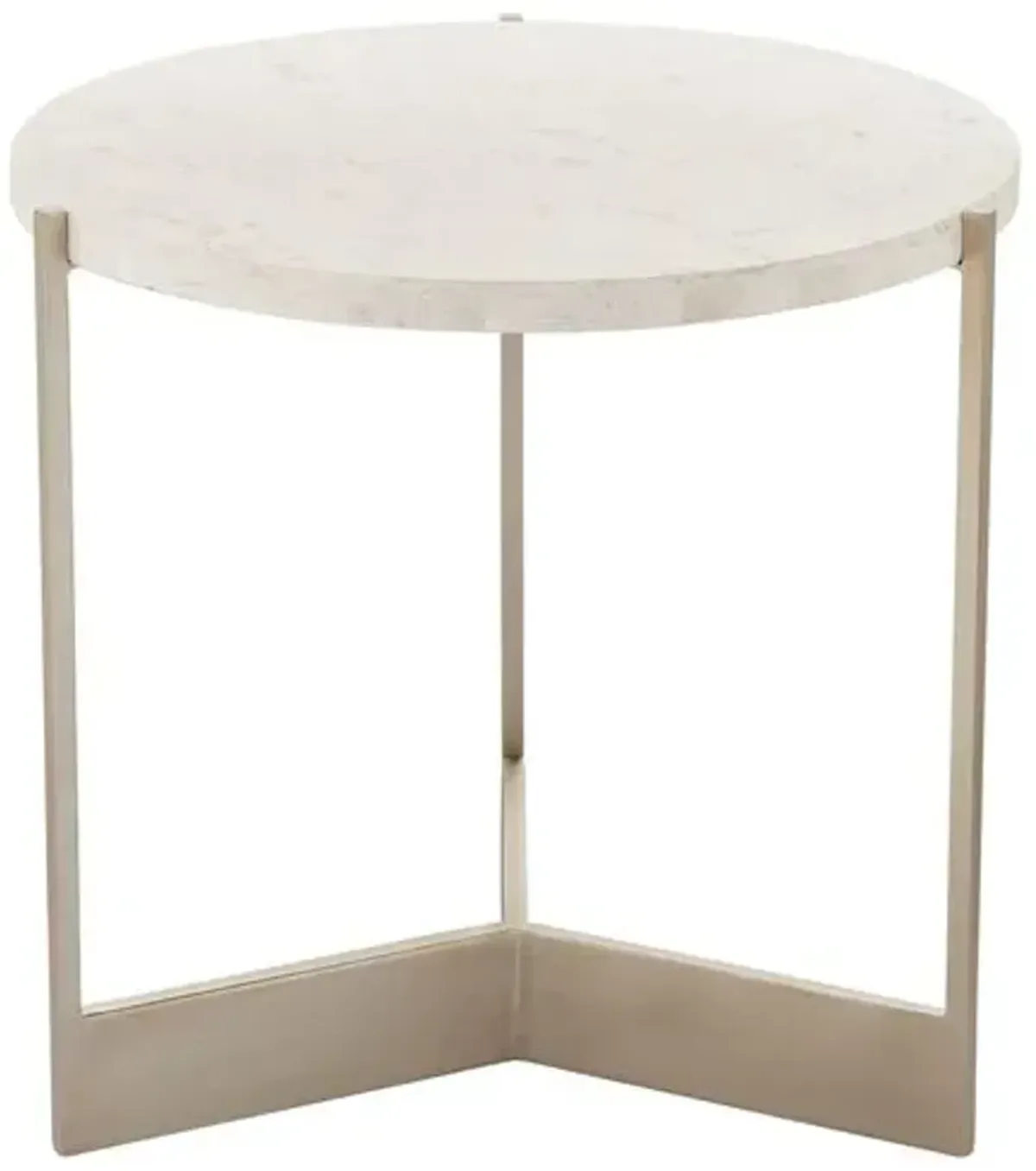 Glenn Side Table - White Travertine