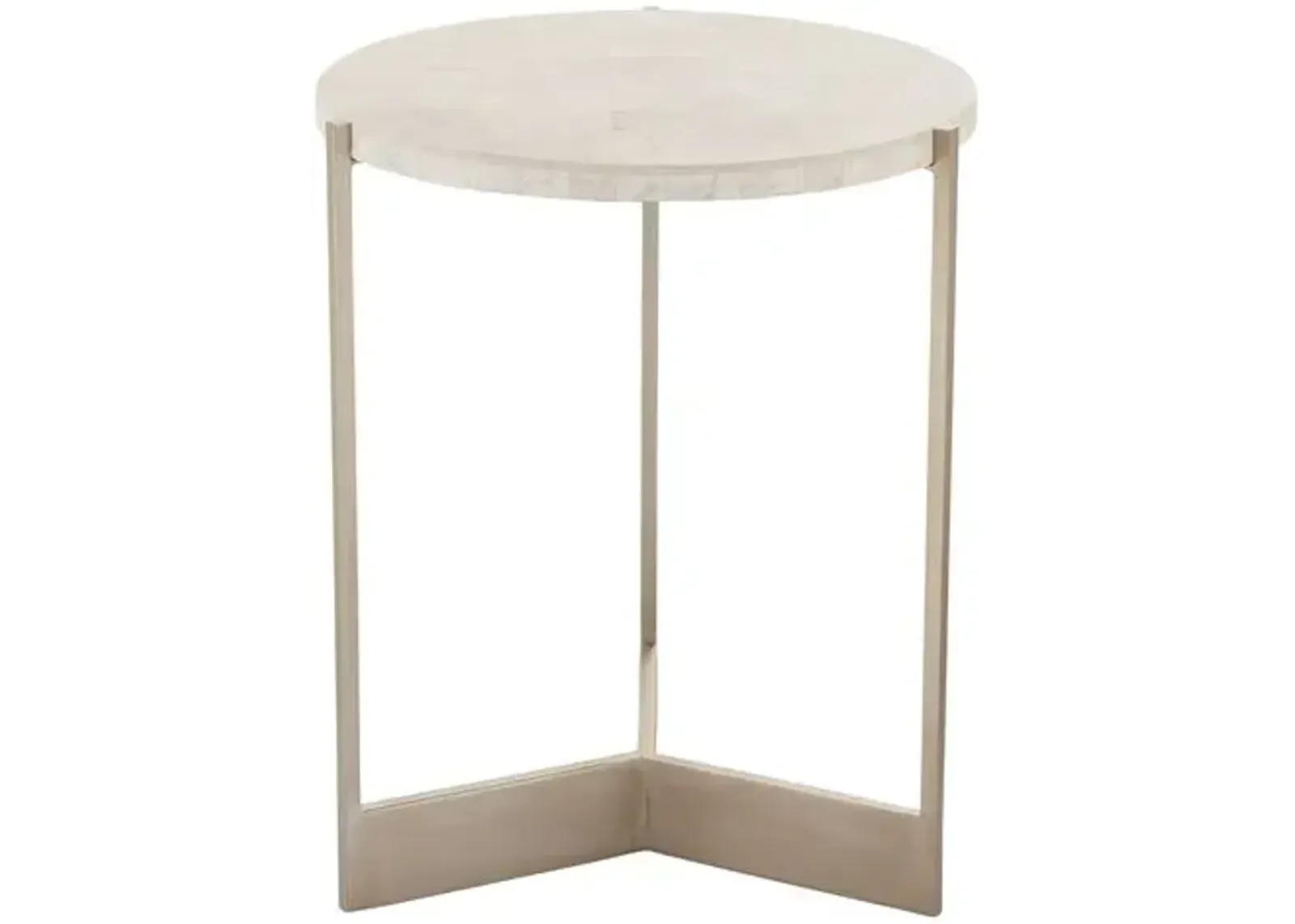 Glenn Side Table - White Travertine