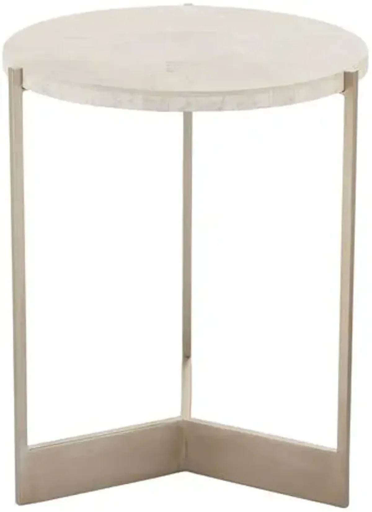 Glenn Side Table - White Travertine