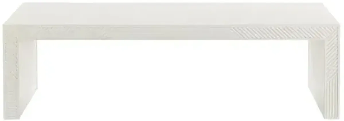 Jasper Recatangular Resin Coffee Table - Oyster White