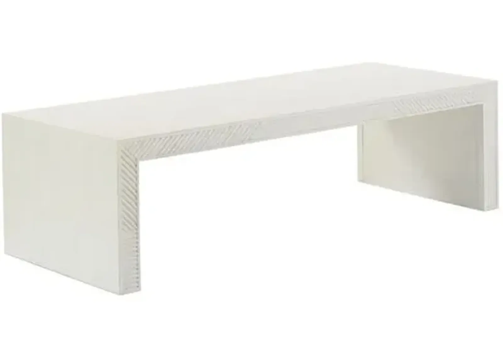 Jasper Recatangular Resin Coffee Table - Oyster White