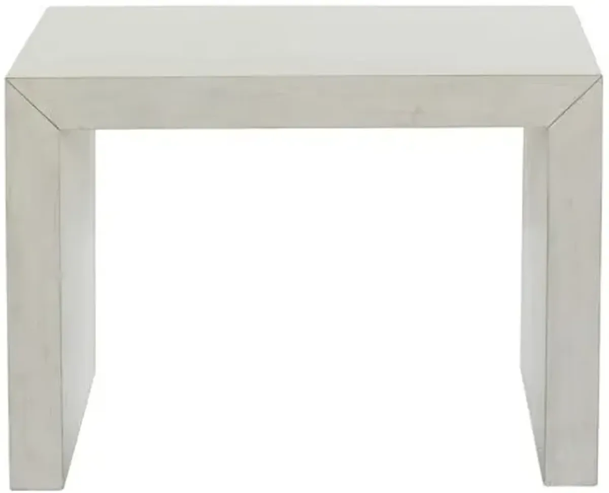 Jasper Resin Side Table - Oyster White