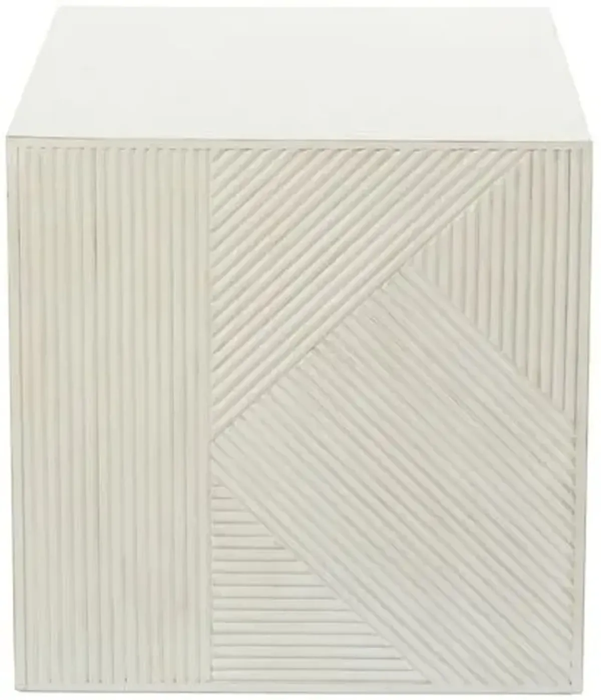 Jasper Resin Side Table - Oyster White