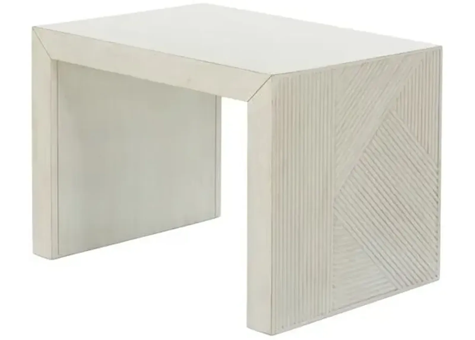 Jasper Resin Side Table - Oyster White