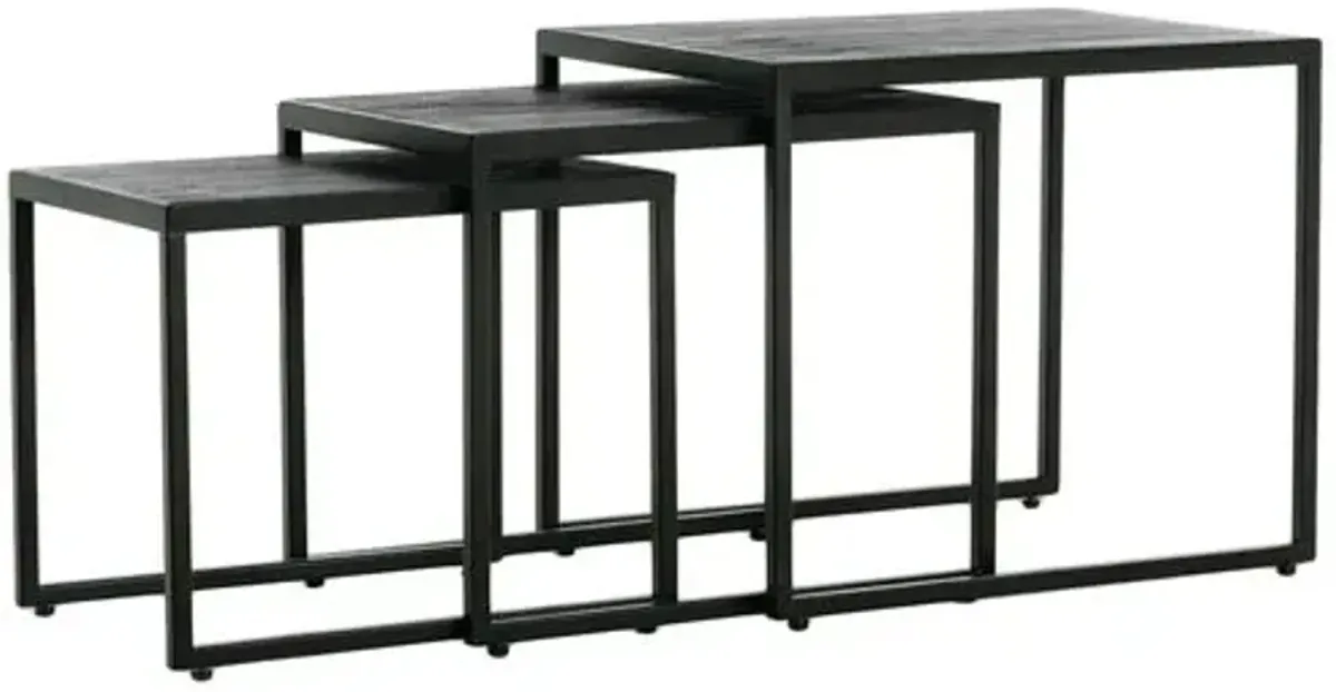 Set of 3 Rex Nesting Side Table - Ink Black