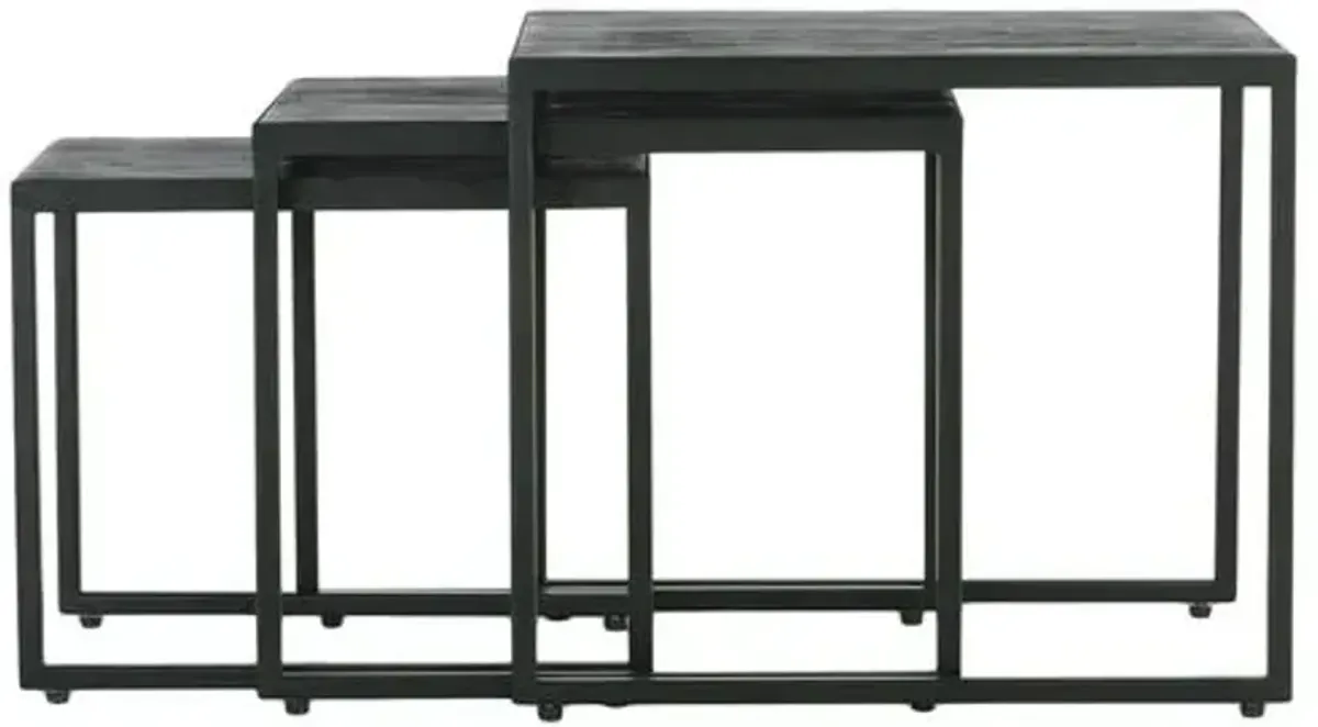 Set of 3 Rex Nesting Side Table - Ink Black