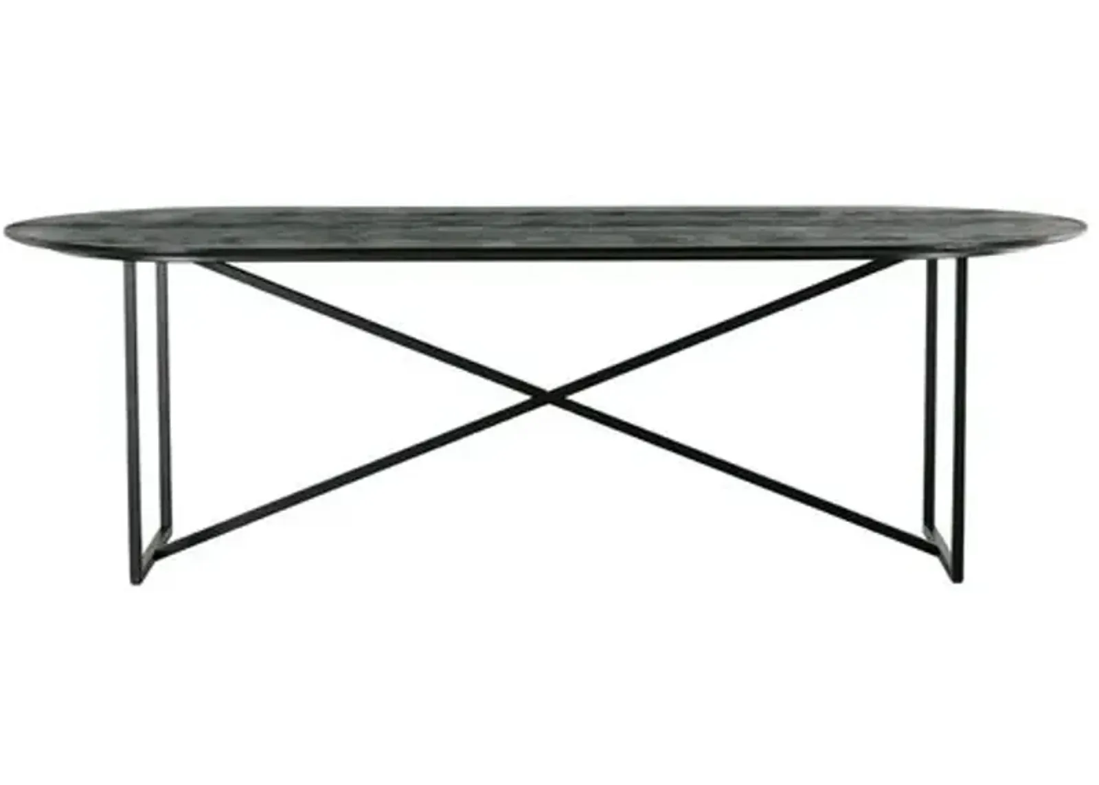 Rex Oval Wood Top Dining Table - Ink