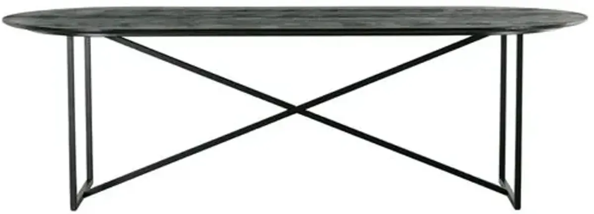 Rex Oval Wood Top Dining Table - Ink