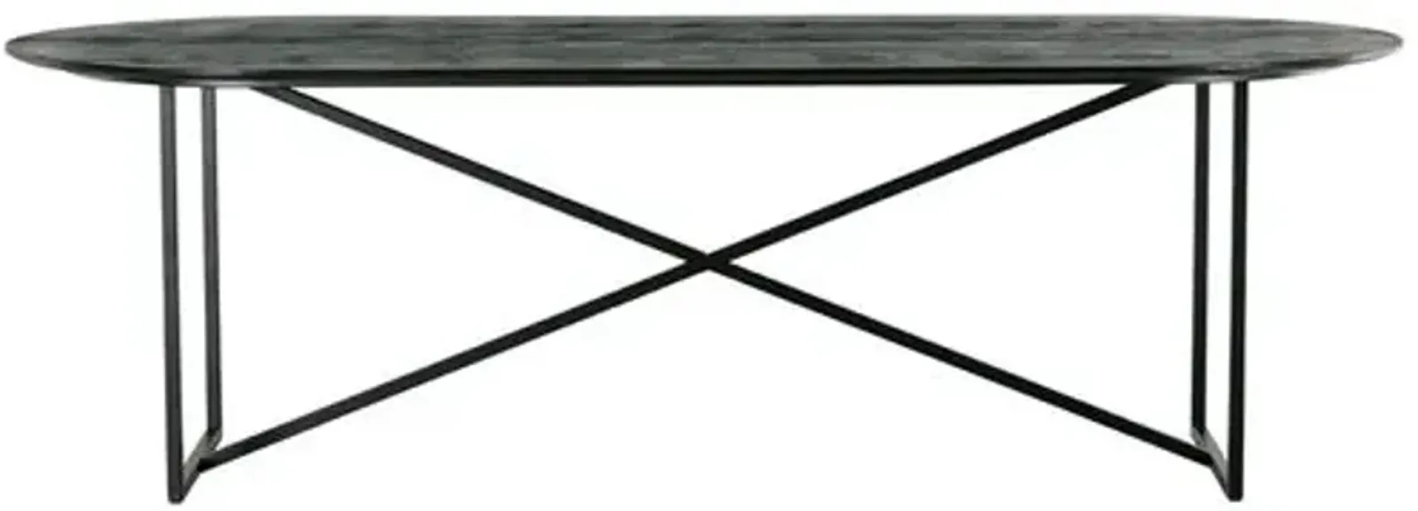 Rex Oval Wood Top Dining Table - Ink