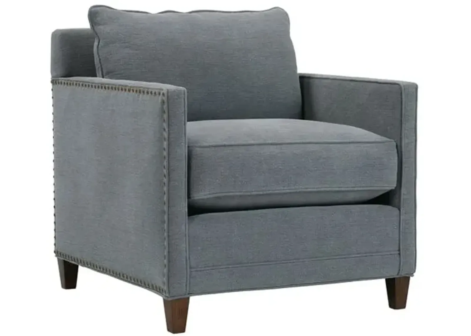 Beck Accent Chair - Smoke Grey Linen - Gray, Comfortable, Durable, Cushioned