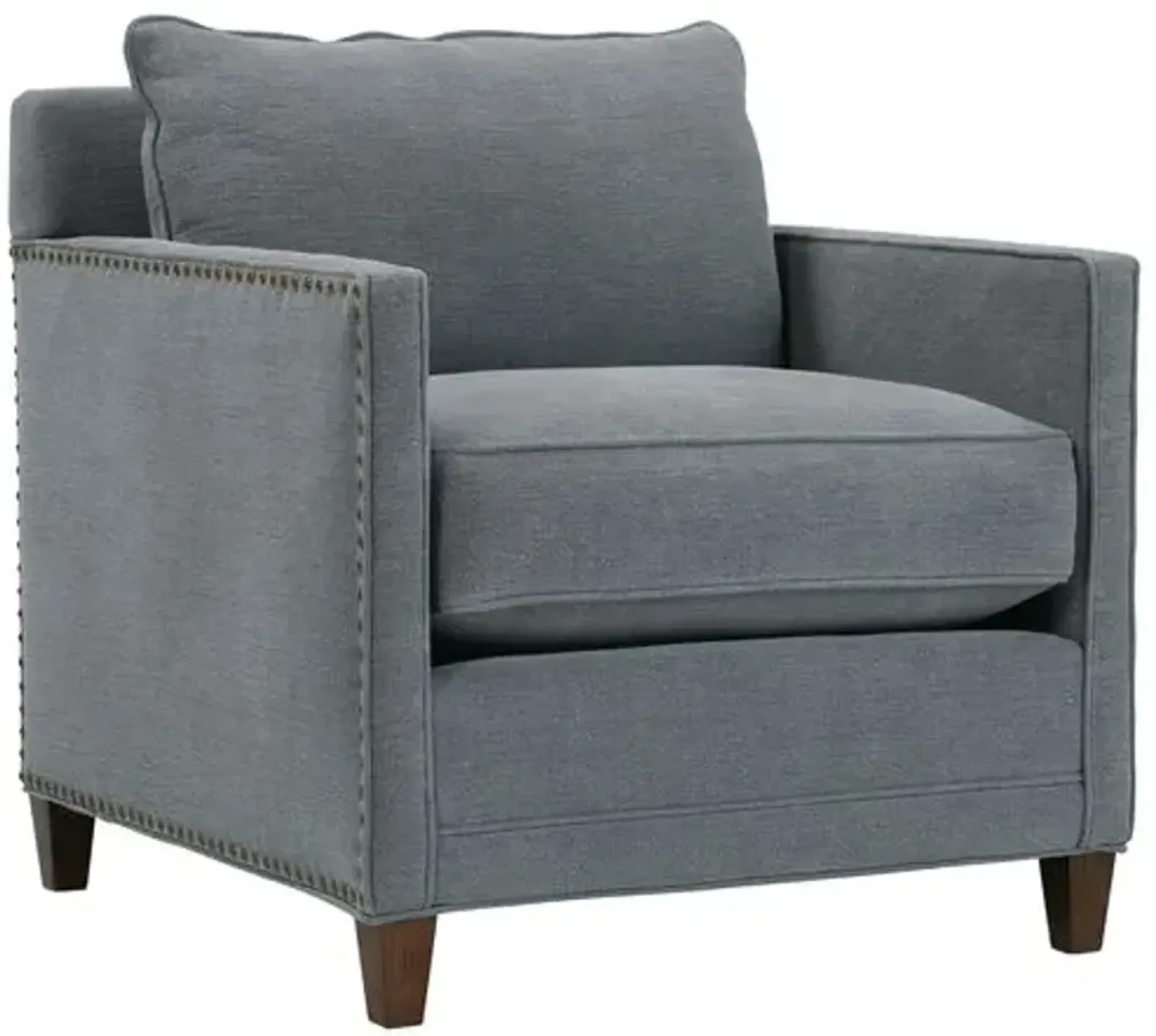 Beck Accent Chair - Smoke Grey Linen - Gray, Comfortable, Durable, Cushioned