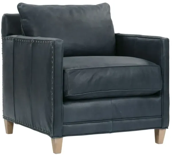 Beck Leather Accent Chair, Slate Grey