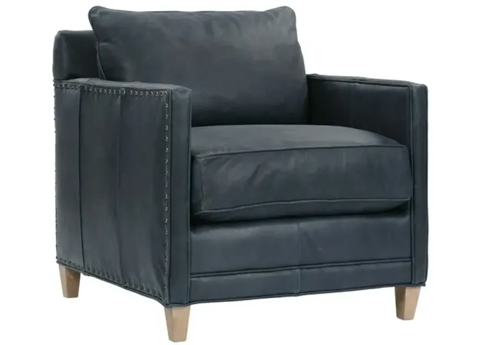 Beck Leather Accent Chair - Slate Grey, Comfortable, Durable, Cushioned