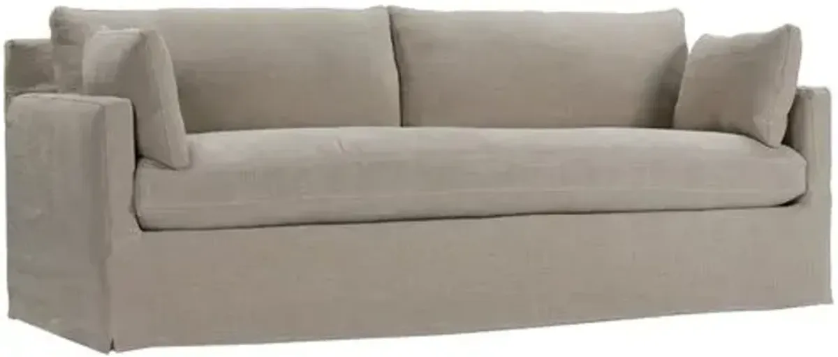 Caroline Slipcover Bench-Seat Linen Sofa