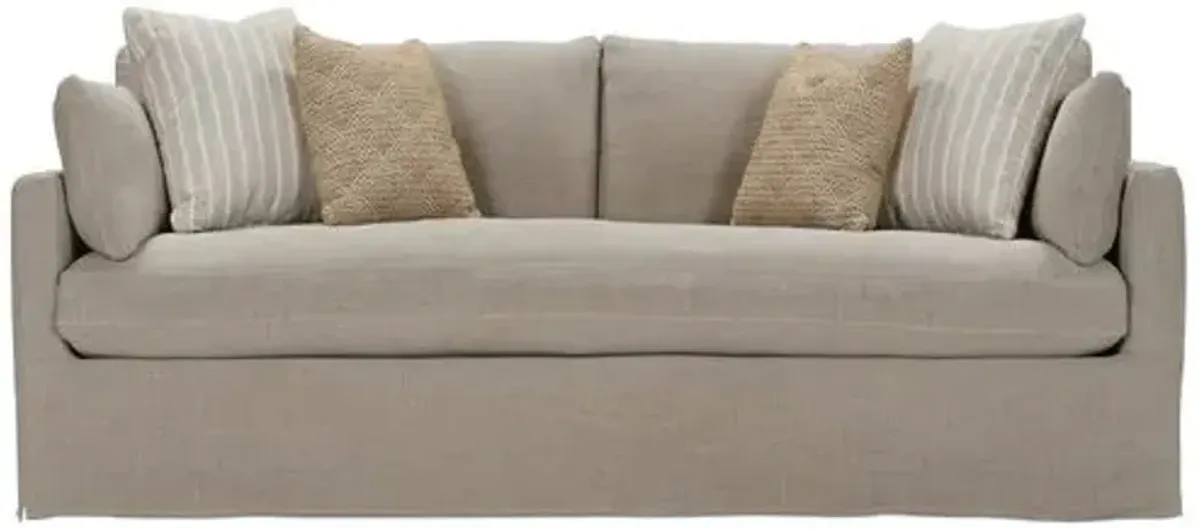 Caroline Slipcover Bench-Seat Linen Sofa