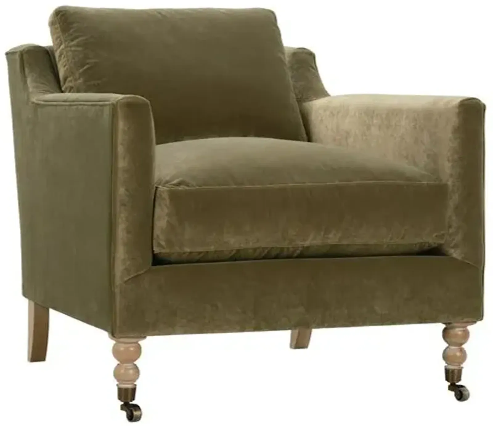 Margot Velvet Accent Chair - Green, Comfortable, Durable, Velvet Upholstery, Cushioned