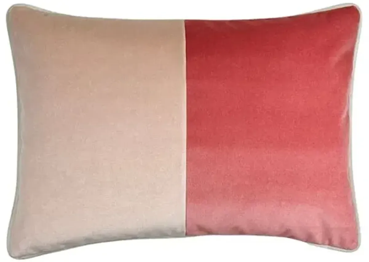 Andrews 14x20 Colorblock Velvet Lumbar Pillow - The Piper Collection