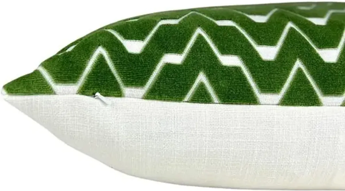 Willa 22x22 Velvet/Linen Pillow - Grass - The Piper Collection