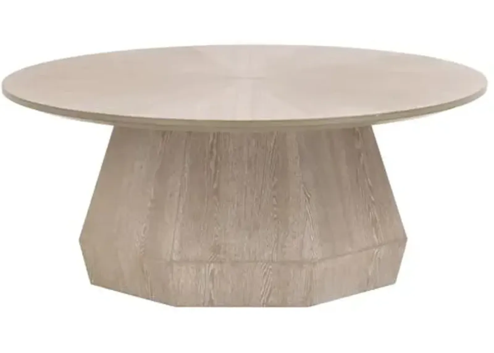 Gavin Round Coffee Table - Natural Gray - Brown