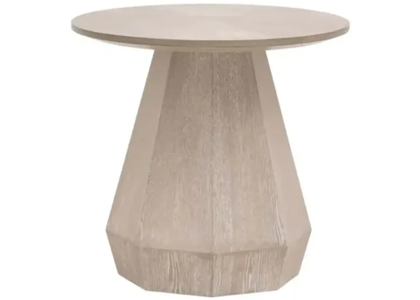 Gavin Round End Table - Natural Gray - Brown