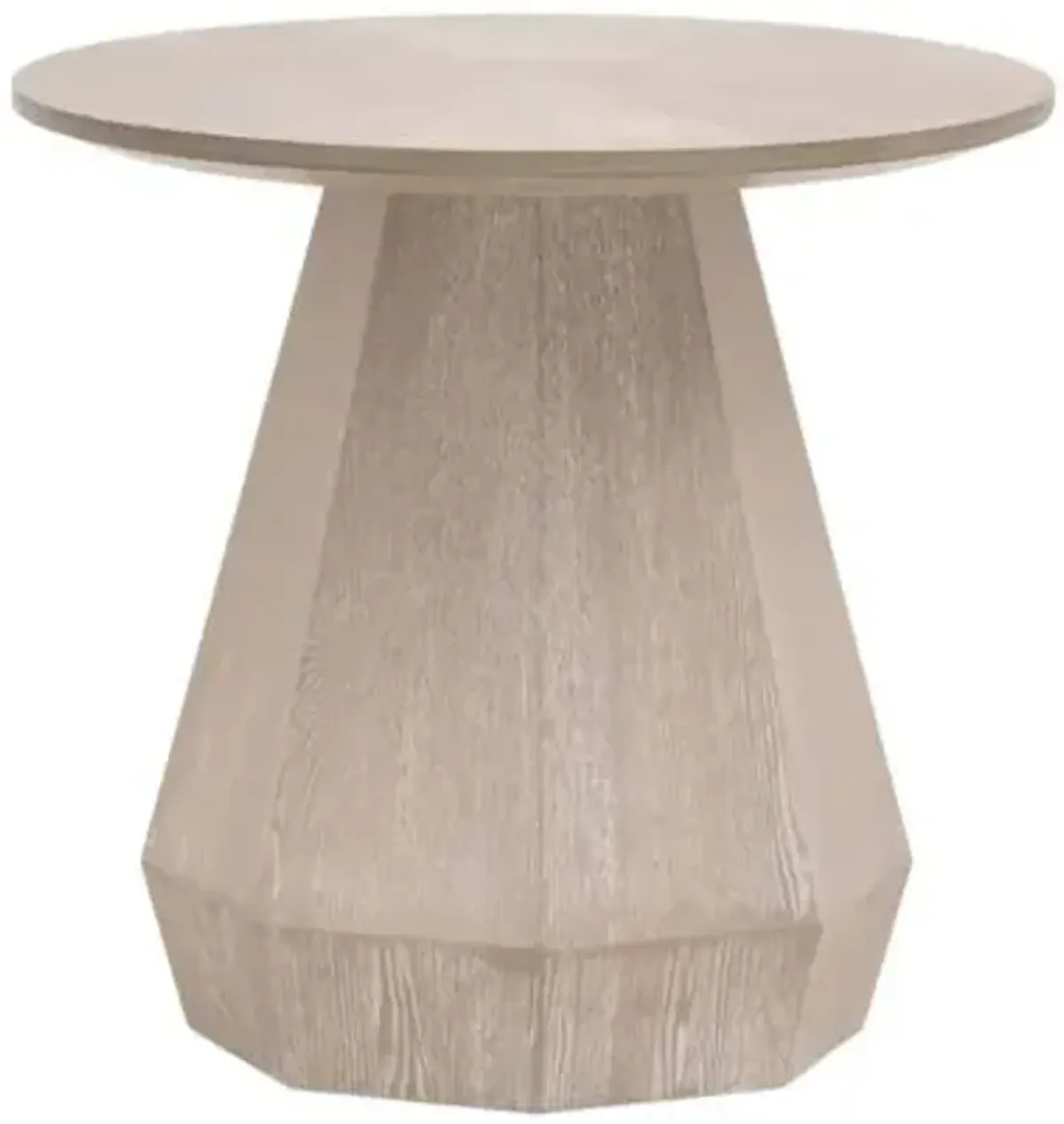 Gavin Round End Table - Natural Gray - Brown