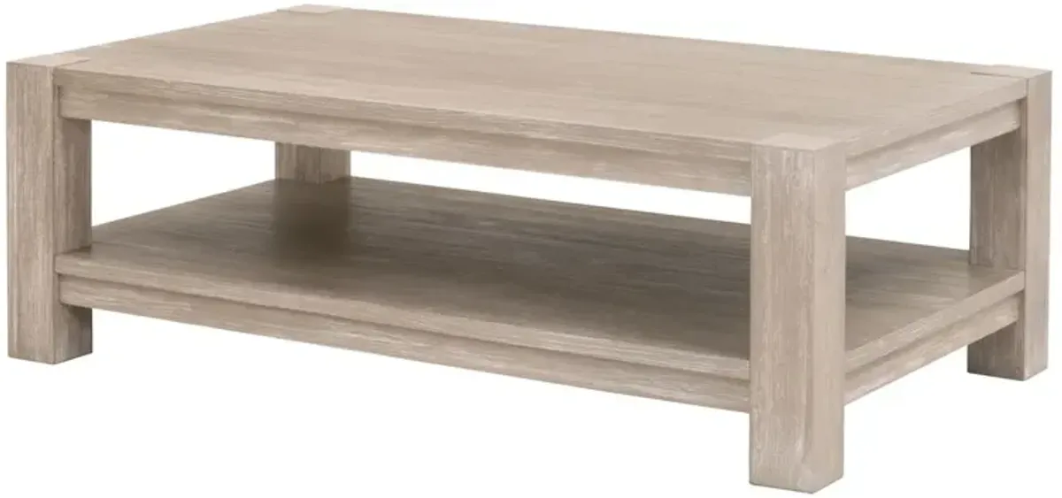James Rectangular Coffee Table, Natural Gray