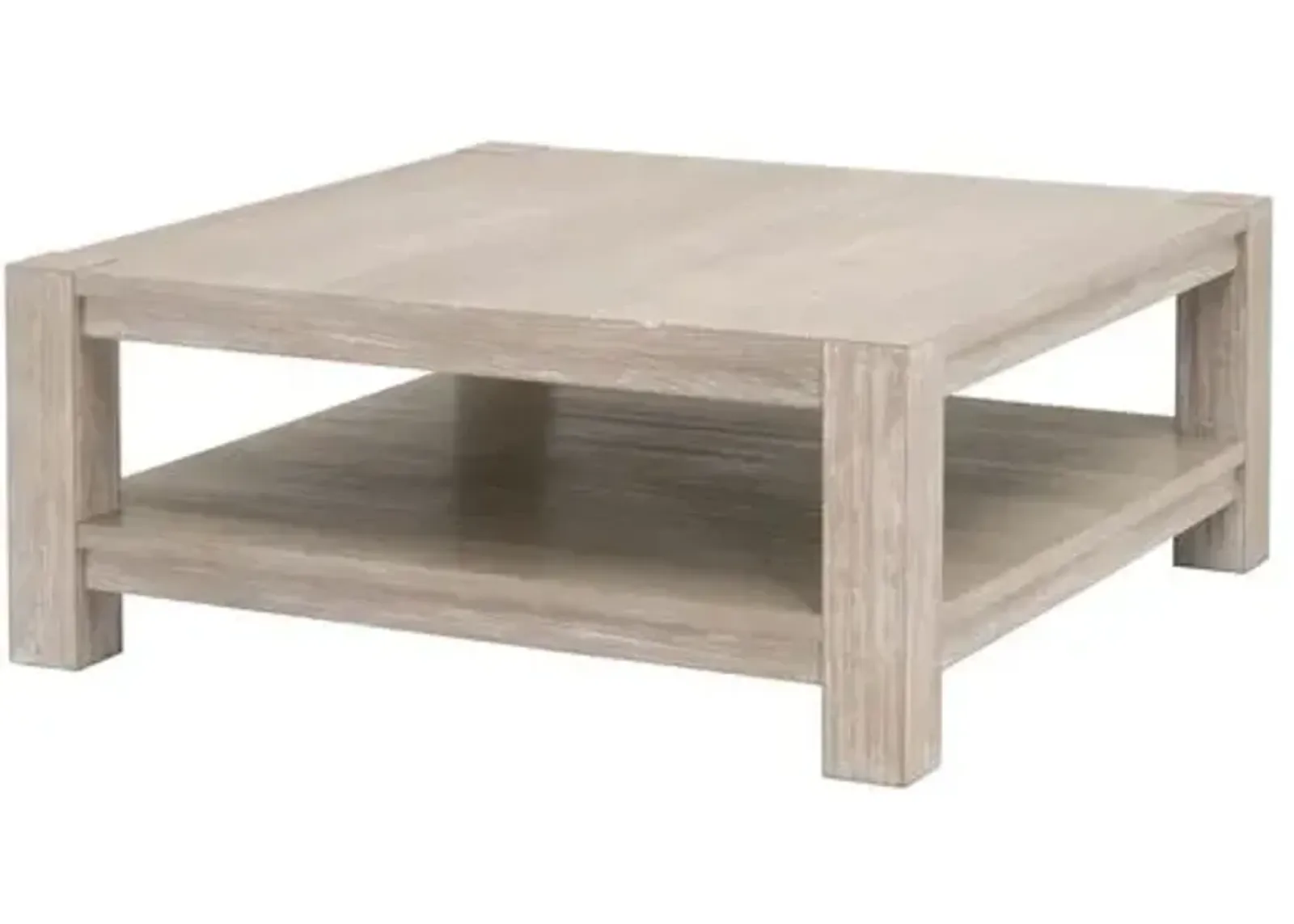 James Square Coffee Table - Natural Gray - Brown