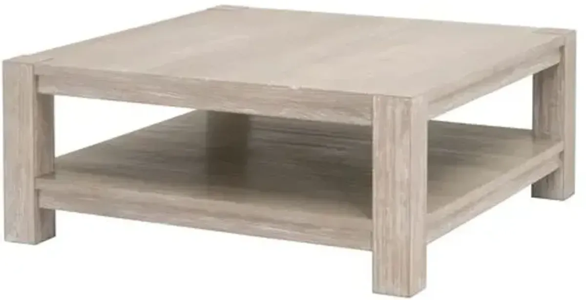 James Square Coffee Table - Natural Gray - Brown