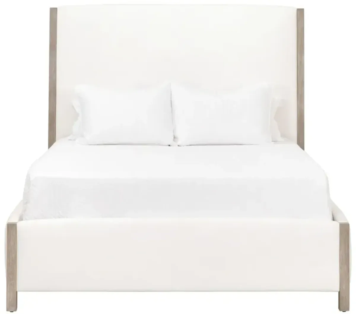 Julianna Panel Bed, Pearl Performance Linen/Natural Gray