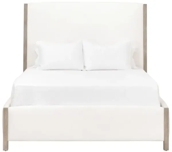 Julianna Panel Bed, Pearl Performance Linen/Natural Gray