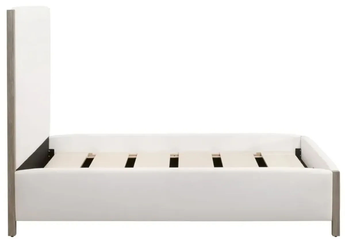 Julianna Panel Bed, Pearl Performance Linen/Natural Gray