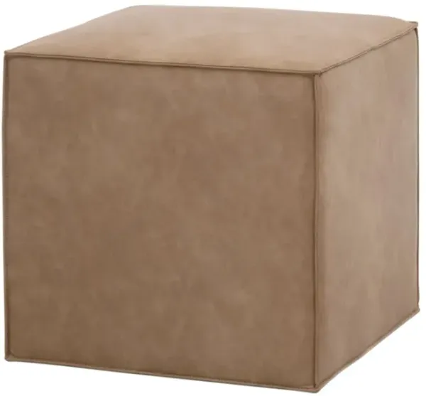 Darci Accent Cube/Ottoman, Toast Leather