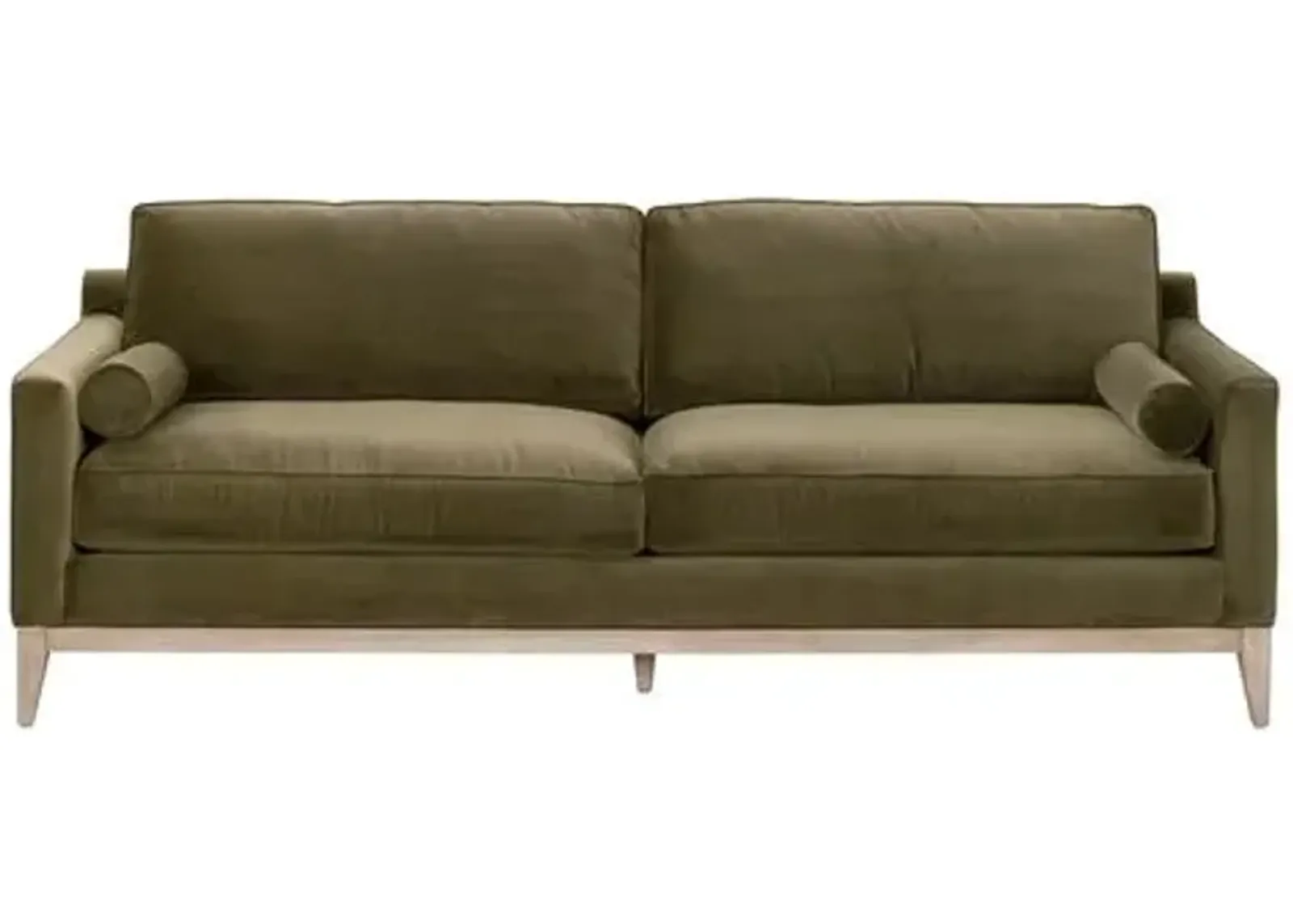 Milly 86" Velvet Sofa - Olive