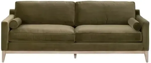 Callie 86" Velvet Sofa - Olive