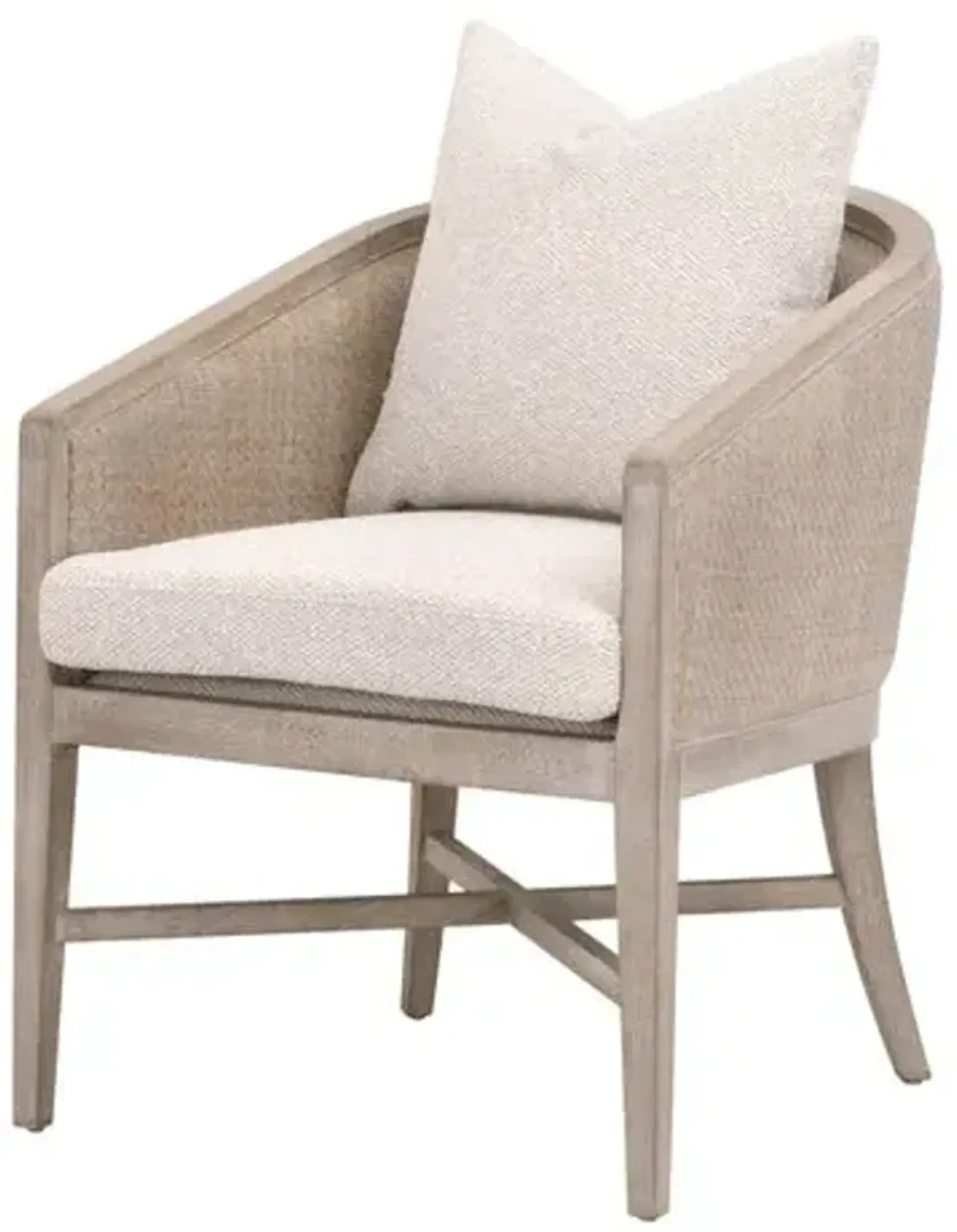 Winnie Cane Wrapped Armchair - Performance Linen/Natural Gray - Beige