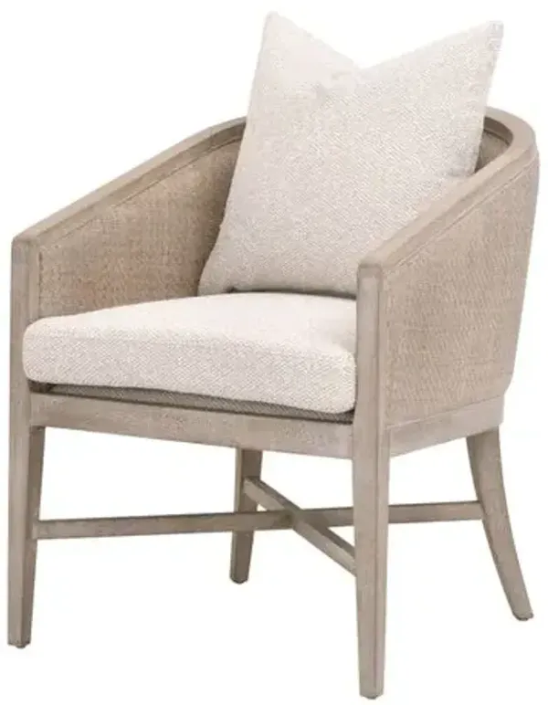 Winnie Rattan Armchair - Performance Fabric - Beige