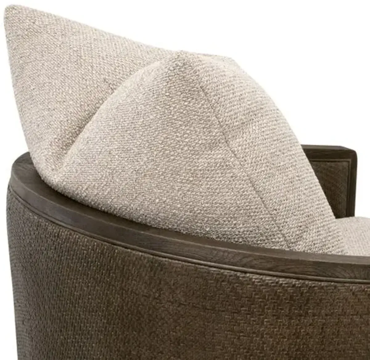 Winnie Cane Wrapped Swivel Chair - Performance Linen