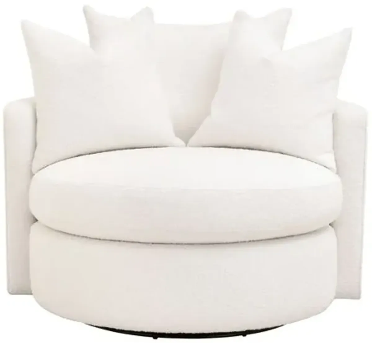 Julianna Petite Swivel Chair - Performance Boucle Snow