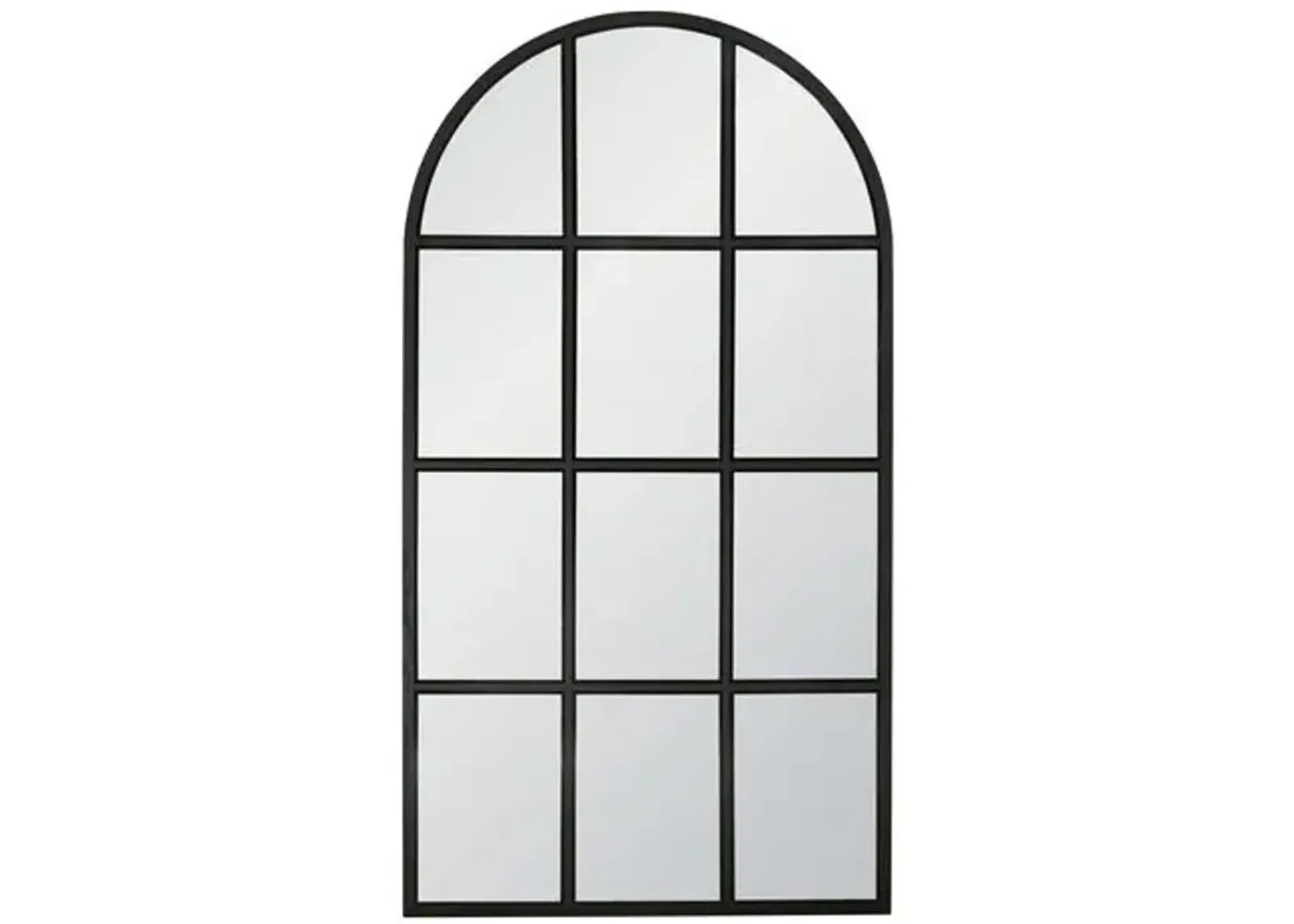 Gertrude Arched Leaner Floor Mirror - Matte Black Oak