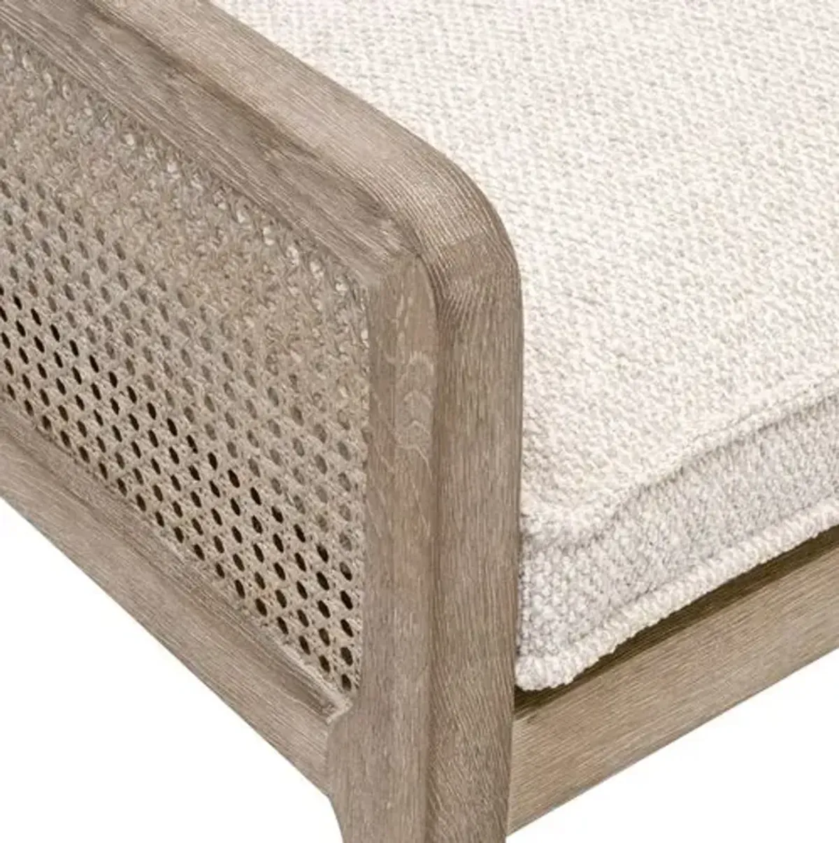 Winnie Cane Bench - Performance Linen/Natural Gray - Beige