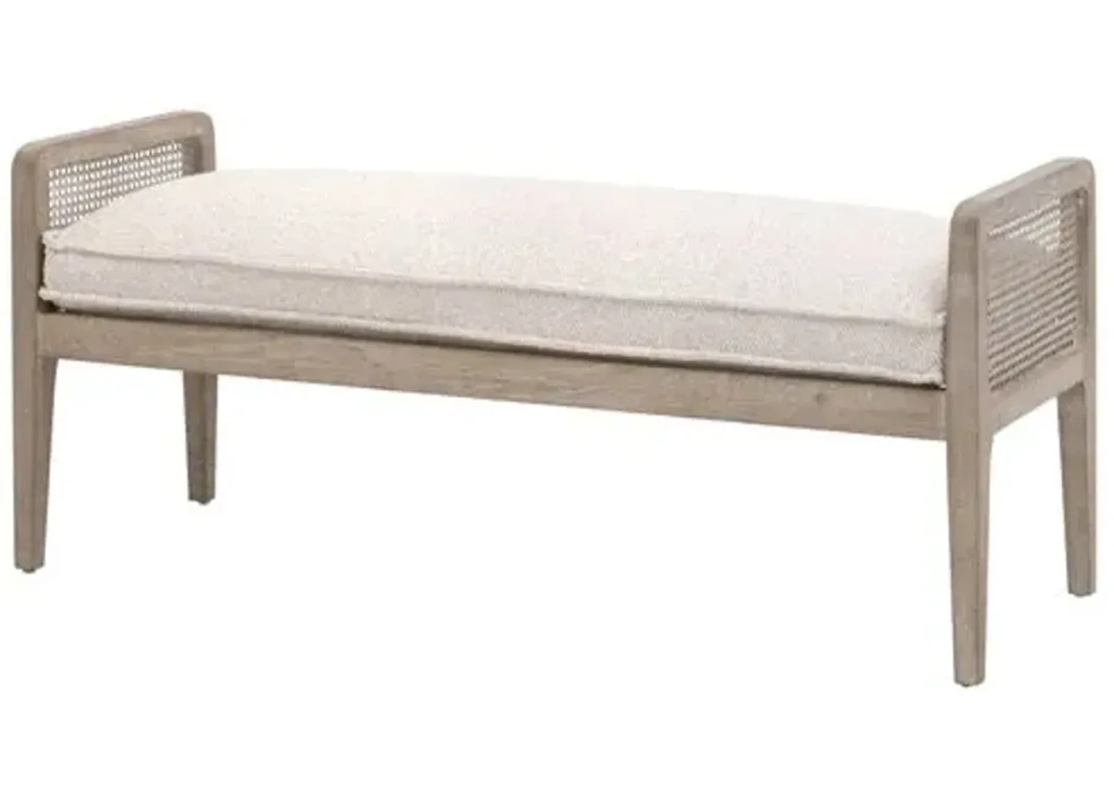 Winnie Cane Bench - Performance Linen/Natural Gray - Beige