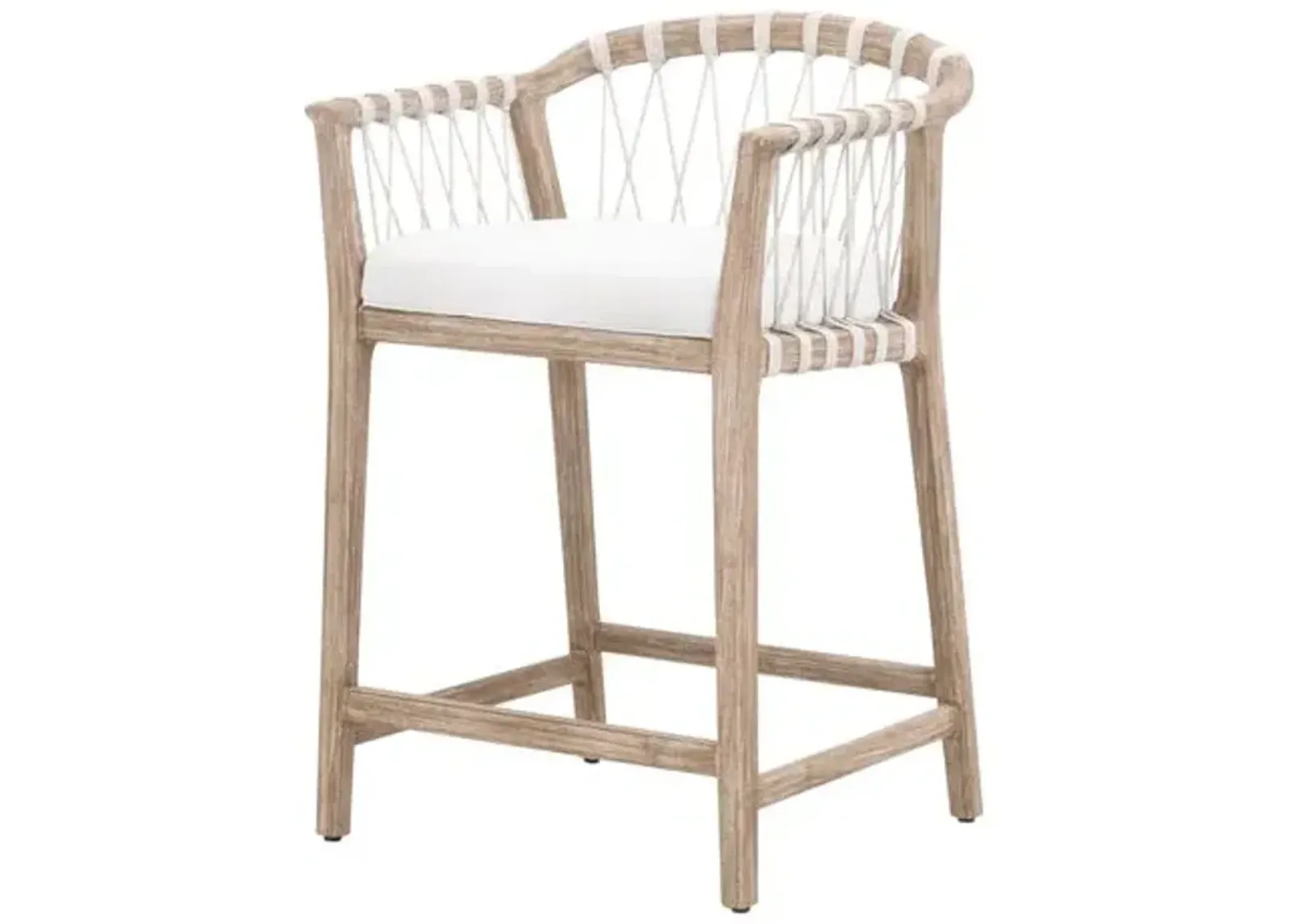 Neri Counter Stool - White Speckle Rope/Pearl Performance