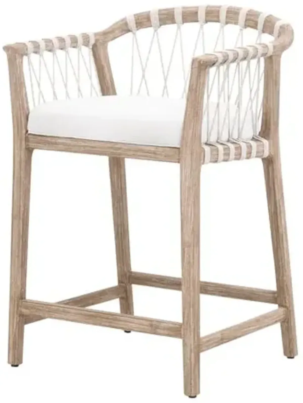 Neri Counter Stool - White Speckle Rope/Pearl Performance