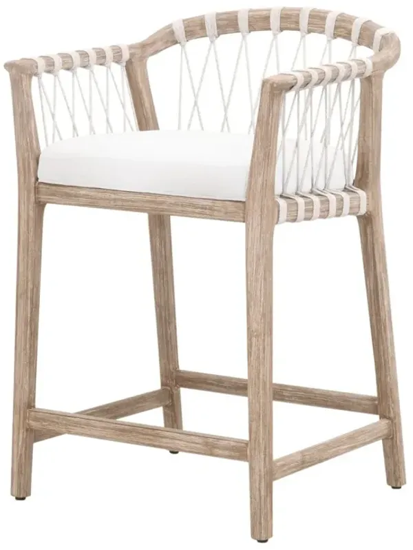 Neri Counter Stool - White Speckle Rope/Pearl Performance